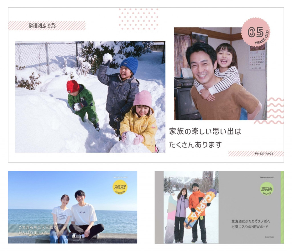 入力写真に応じて最適な配置に自動調整
